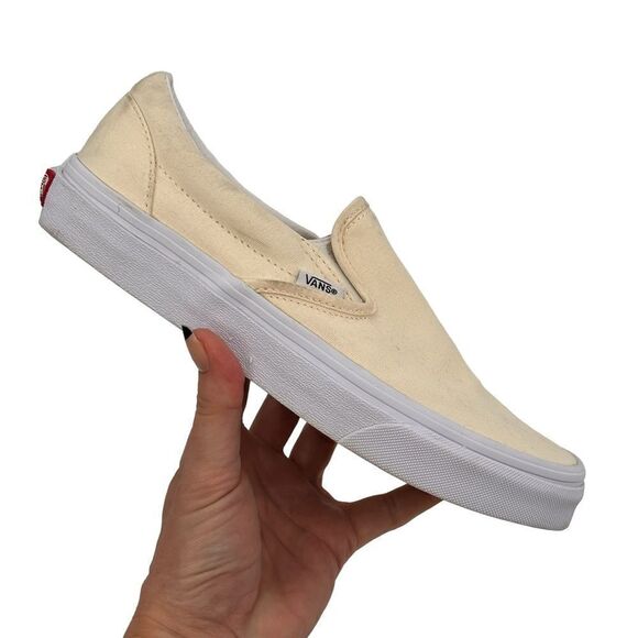 Vans off white cream slip ons sneaker women’s size 9 men’s size 7.5 - Picture 4 of 11